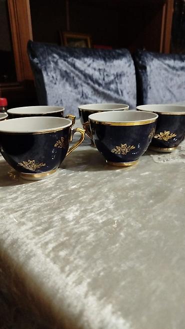 Çay dəsti, rəng - Göy, Farfor