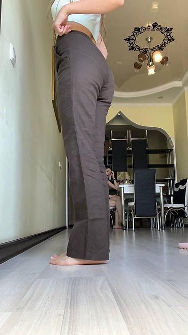 Женские брюки: Брюки Классические, Осень-весна, Италия, Лен, Новый, XS — 5