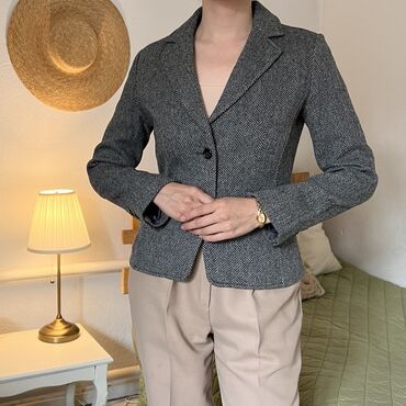 пиджак серый: Пиджак, Классическая модель, Шерсть, S (EU 36)