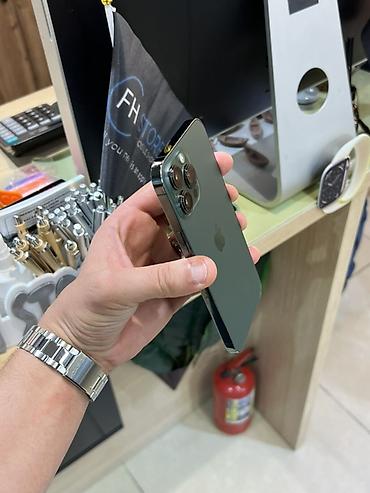 iphone 13 pro max bakida qiymeti: IPhone 13 Pro Max, 256 GB, Alpine Green, Face ID — 7