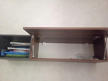 Ofis mebeli: İş/Stol dəsti – divar dolabı - Material: MDF/LDSP kombinasiya, qoz — 5
