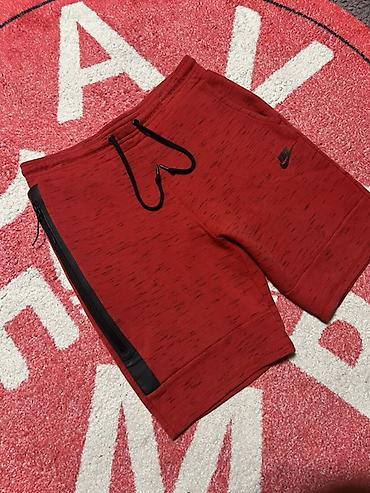 nike tech flecee: Мужские шорты, M, Nike, Б/у, цвет - Красный, Бесплатная доставка, Платная доставка, Самовывоз — 2