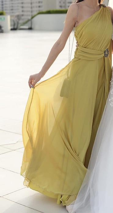 gun eynəyi: Zeytun-yaşıl rəngdə zərif axşam/gecə libası - Model: birçiyinli — 1