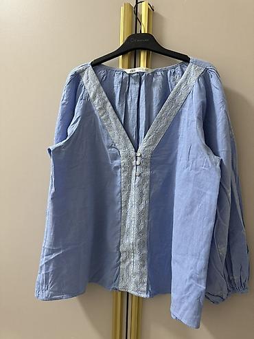 Айымдардын кийими: Блузка, Классикалык модель, Пахта, Solid print — 2