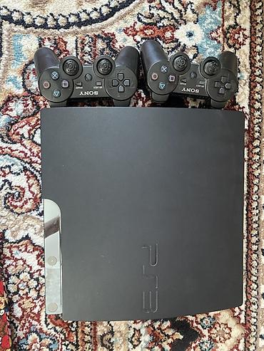Видео оюндар жана приставкалар: Игровая приставка Sony PlayStation 3 (модель Slim) с двумя — 1