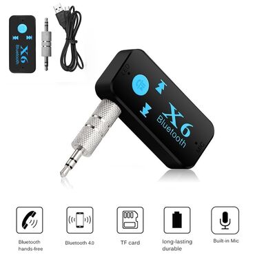 Audio oprema za auto: Bluetooth X6 audio prijemnik sa ugrađenim mikrofonom - Pretvara bilo — 1