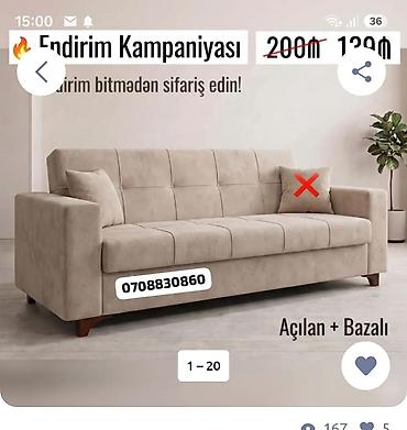 divan ustu ortukler instagram: Açılan və bazalı divan - Model: üçnəfərlik, müasir minimal dizayn - — 1