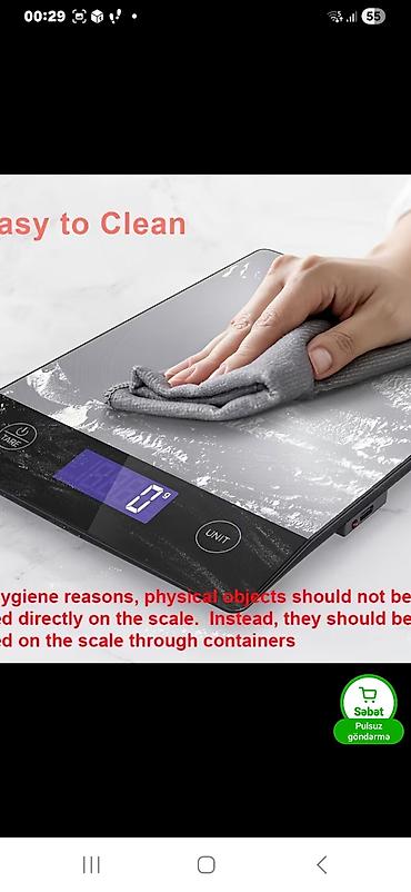 sensor qələm: Mətbəx elektron tərəzisi – paslanmayan polad platforma, böyük LED — 2