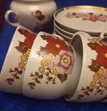 Çay dəstləri və servizlər: Çay dəsti, rəng - Ağ, Farfor — 8