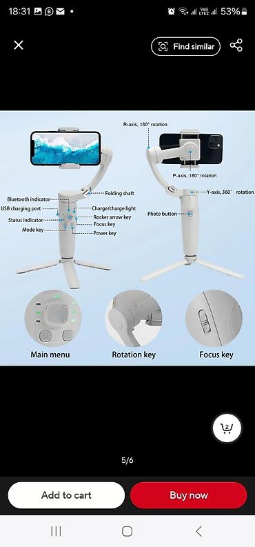 gimble: Stabilizator M1 3-AXİS Merak One Smartphone Stabilizer Ölkə daxili — 3