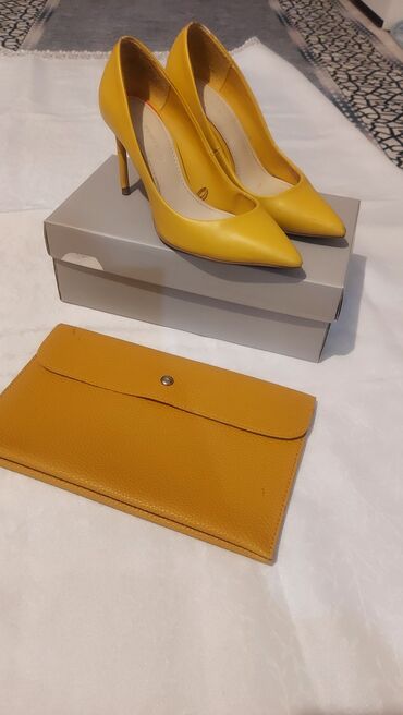 stiletto: Tuflilər, Zara, 36, rəng - Sarı, İşlənmiş