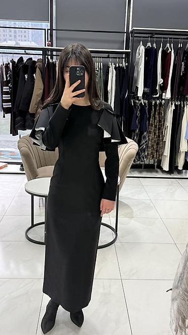 Повседневные платья: Повседневное платье, Турция, Осень-весна, Длинная модель, Трикотаж, Прямое, S — 3