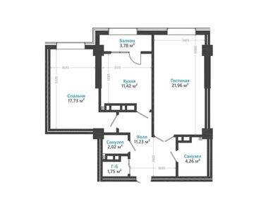 Продажа квартир: 2 комнаты, 72 м², Элитка, 12 этаж