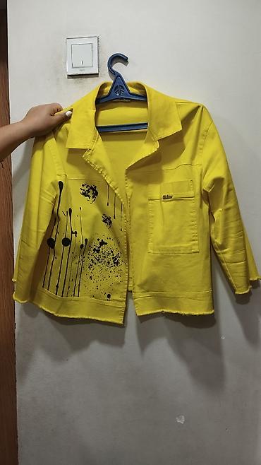 Sarı rəngdə qadın yüngül jaket/kardiqan - Parlaq limon-sarı rəng -