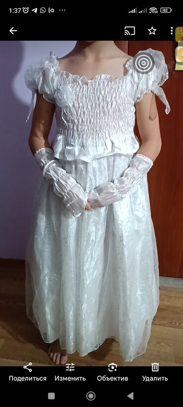 платья свадебные: Детское платье, цвет - Белый, Б/у