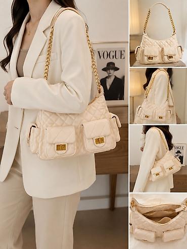 Məhsul: Zəncir saplı, krem rəngli qadın çantası - Material: Premium lalafo.az -da Məhsul: Zəncir saplı, krem rəngli qadın çantası - Material: Premium
