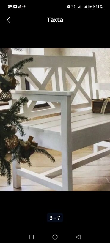 Digər ofis ləvazimatları: Taxta Skameyka. Sifarişlə hazırlanması. Dekorativ Taxta skamya — 12