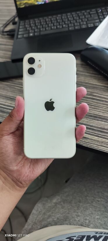 бу телефоны айфоны: IPhone 11, Колдонулган, 64 ГБ, Ак, Коргоочу айнек, Каптама, Кабель, 100 %