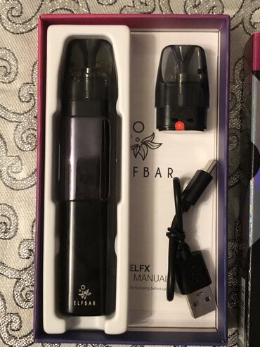 Qəlyan, vayp və aksesuarları: Məhsul: elf bar elfx pro – pod starter kit + elfliq nic salts (peach — 10
