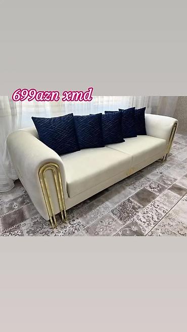 Modern dizaynlı 3 nəfərlik divan - Rəng variantları: krem, göy, qara
