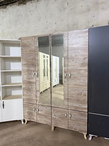 bez dolab: Yeni, 5 qapı, Güzgülü, Ağ, Taxta, Açılan, Düz dolab — 2