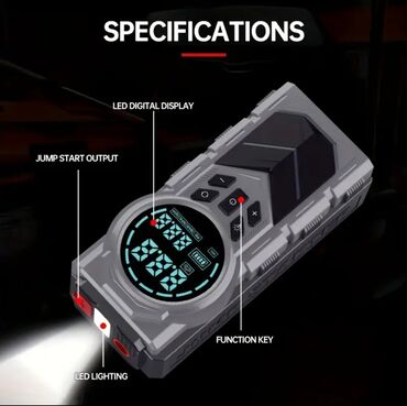 Avtomobil kompressorları və nasosları: Çoxfunksiyalı “All‑in‑One” avtomobil cihazı: jump starter + kompressor — 9