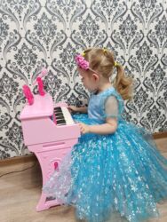 национальная платья для девочек: Балдар көйнөгү, түсү - Көгүлтүр, Жаңы