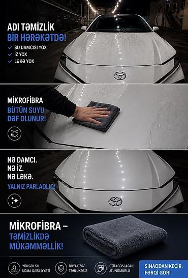 Аксессуары и тюнинг: Mikrofiber avtomobil təmizləmə dəsmalı - Tək hərəkətlə təmizlik: su — 1