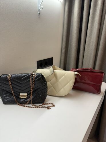 Классические сумки: Набор женских сумок (3 шт.) 1) Черная стеганая сумка на цепочке - — 1