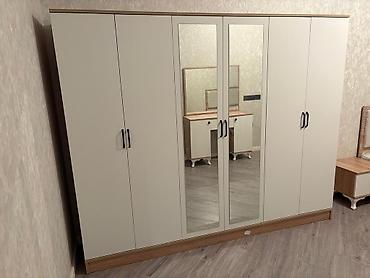 Ağ-bej tonlarda yataq otağı mebel dəsti Tərkibi: - 6 qapılı geniş
