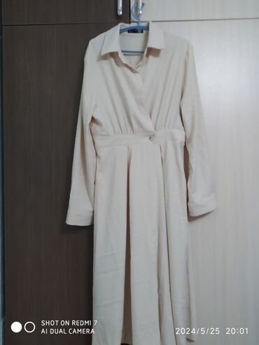 белые платье: Повседневное платье, Осень-весна, Длинная модель, XS (EU 34)