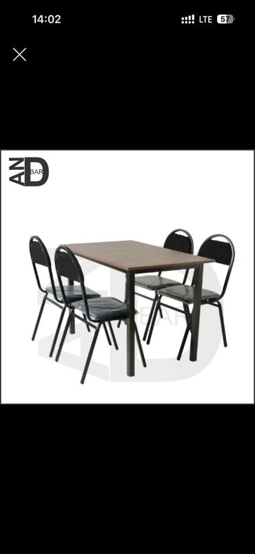 Masa və oturacaq dəstləri: Mətbəx üçün, Açılmayan, Dördbucaq masa, 4 stul — 3