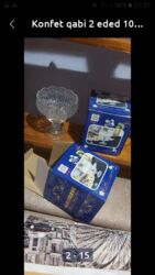 акриловый вкладыш в ванну: Şüşə konfet qabı – 2 ədəd dəstdə - Material: qalın, şəffaf şüşə -