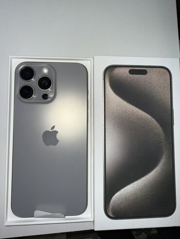 Apple iPhone: IPhone 15 Pro Max, Б/у, 256 ГБ, Natural Titanium, Коробка, 90 %