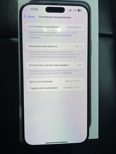 iphone 13 бишкек цена: IPhone 15 Pro Max, Колдонулган, 256 ГБ, Көк, Каптама, Куту, 87 %