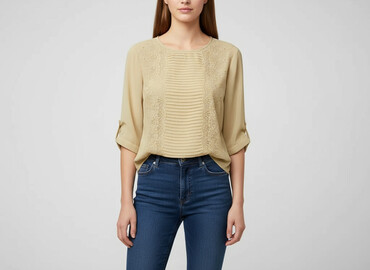 khaki bluzki: Laura Ashley, Bluzka damska, rozmiar L