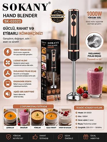 Блендеры: №: 1847 Məhsulun adı: Blender Sokany SK-02023, Salınma — 1