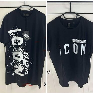 tech fleece crni: Short sleeves T-shirt, XL (EU 54), Dsquared2, color - Black