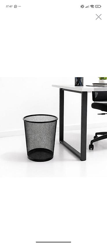 19 lt su qablari: Metal tor şəkilli ofis zibil qutusu - Material: toz boyalı polad tor — 1