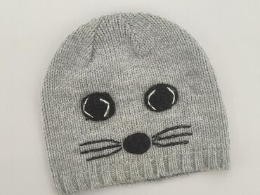 szara czapka beanie: Czapka, H&M, One size, stan - Dobry