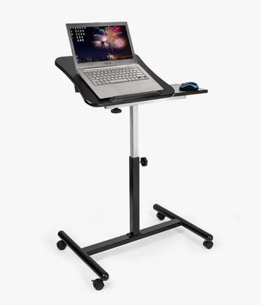 портативный стол для ноутбука: Компьютерный Стол, цвет - Черный, Б/у