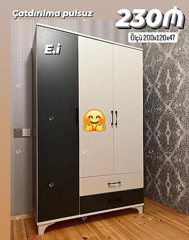 Dolablar: Dolab yeni qarderob paltar dolabı güzgüsüz 3 qapılı siyirməli — 1