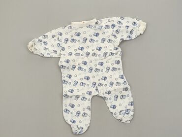 biały pajacyk niemowlęcy: Pajacyk, 3-6 m, stan - Zadowalający