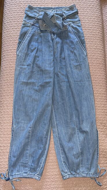 туника и джинсы: Прямые, Высокая талия