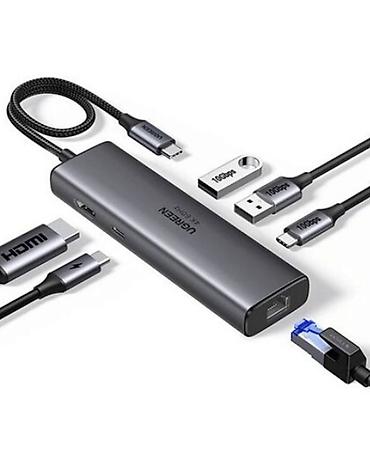 internet data: Orjinal UGREEN 3-Port USB 3.0 Hub + Gigabit Ethernet Adapter — 1