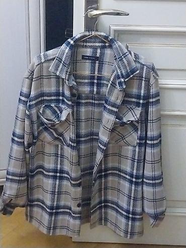 Kişi geyimləri: LCW Casual unisex qalın köynək-gödəkçə (overshirt) - Naxış: boz, krem — 1