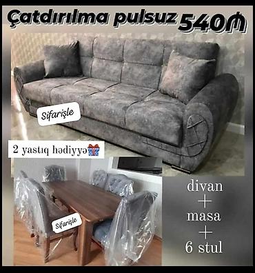 6 stul: Yeni, Klassik divan, Qonaq otağı üçün, Açılmayan — 1