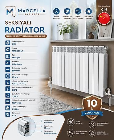 panel radiatr: Yeni Seksiyalı Radiator Alüminium, Ödənişli çatdırılma, Ödənişli quraşdırma, Zəmanətli, Kredit yoxdur — 4