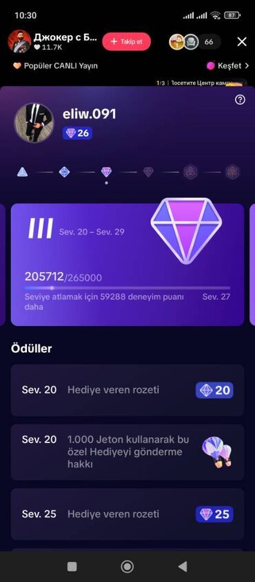 перевозка вещей в баку: 26 Level Tiktok Sehfesi satitilir 3600 Takipcisi Var sehfe wexsi ve