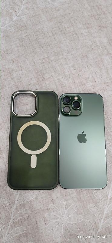 Apple iPhone: IPhone 13 Pro, Б/у, 512 ГБ, Alpine Green, Чехол, Защитное стекло, 77 % — 1
